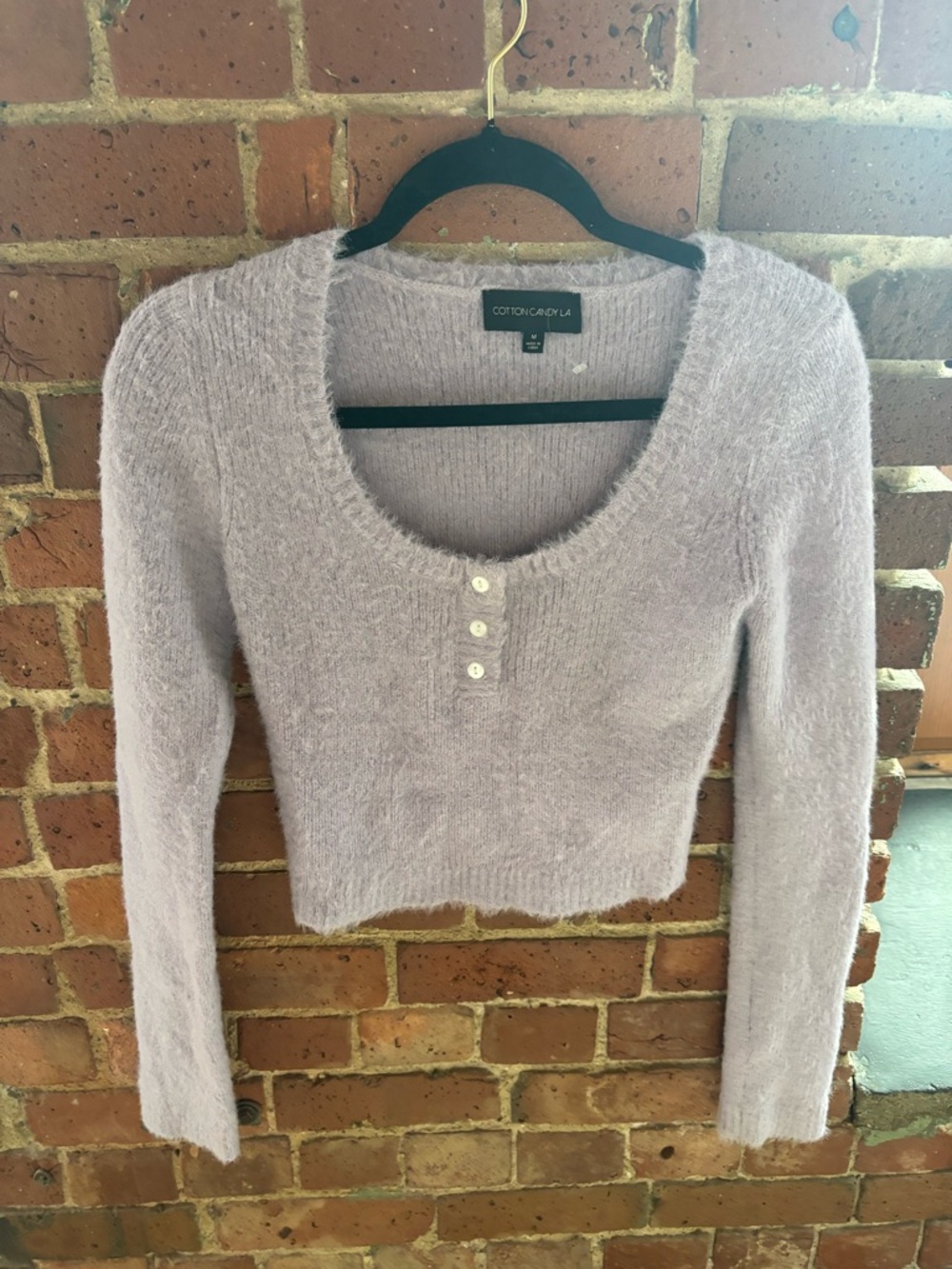 Cotton Candy Lilac Fuzzy Knit Sweater Top